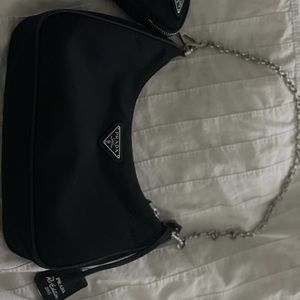 Prada nylon 2005 re-edition purse with attachment
